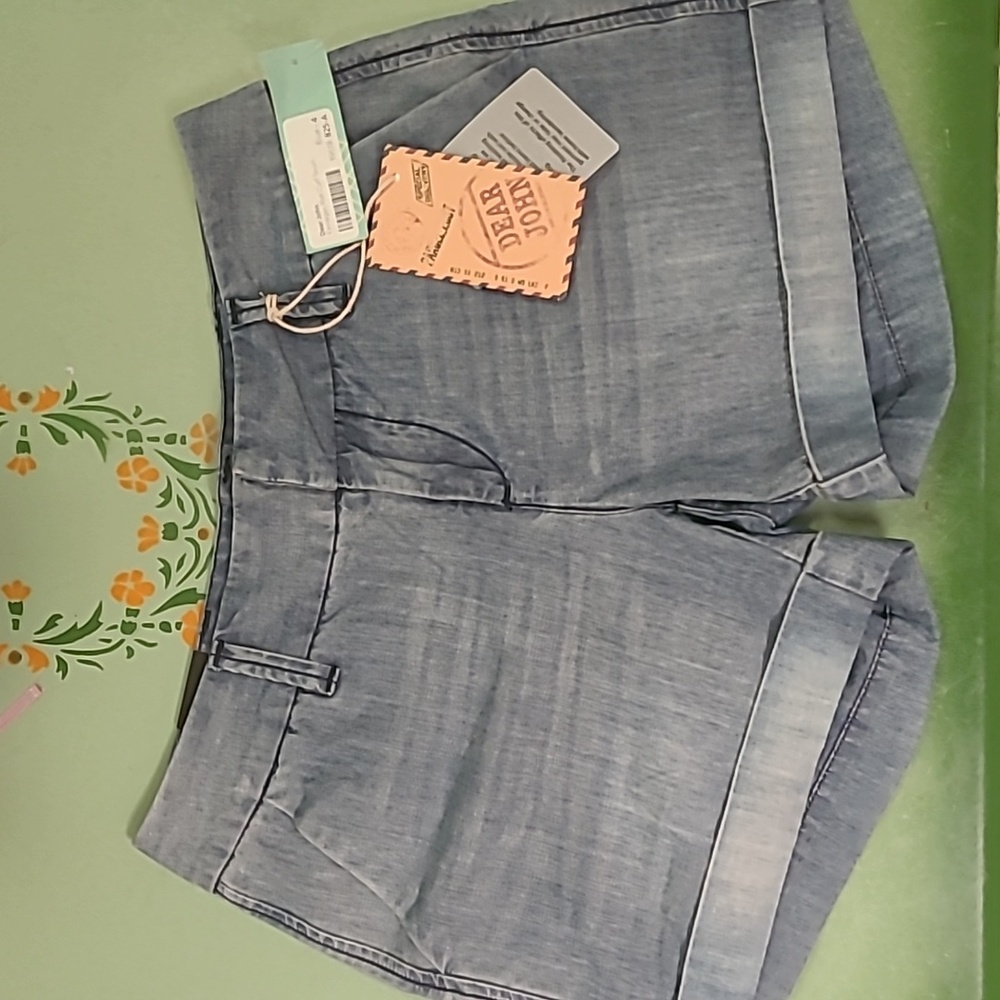 Dear John 4" Light Blue Finnigan Roll Cuff Shorts size 27